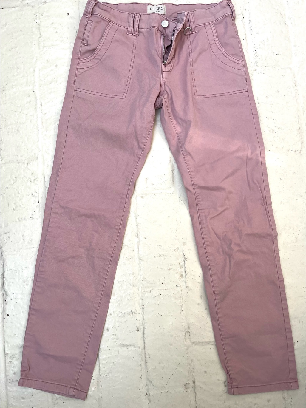 Pilcro Dusty Mauve Mid- Rise Straight Leg Pants